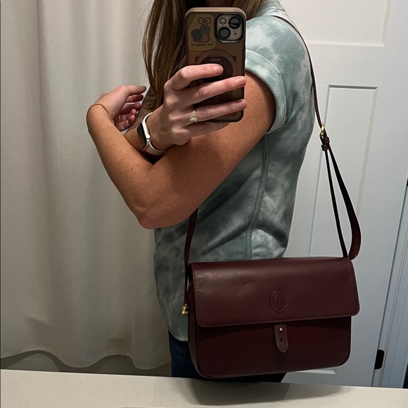 Cartier Deep Red Leather Crossbody Bag - Picture 12 of 17